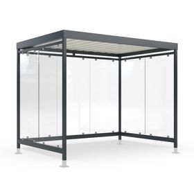 Raucherunterstand mit Überpflasterung, Bausatz, Fahrgastunterstand, Bushaltestelle, 2.510 x 3.180 x 2.165 mm (HxBxT), 7 Wände