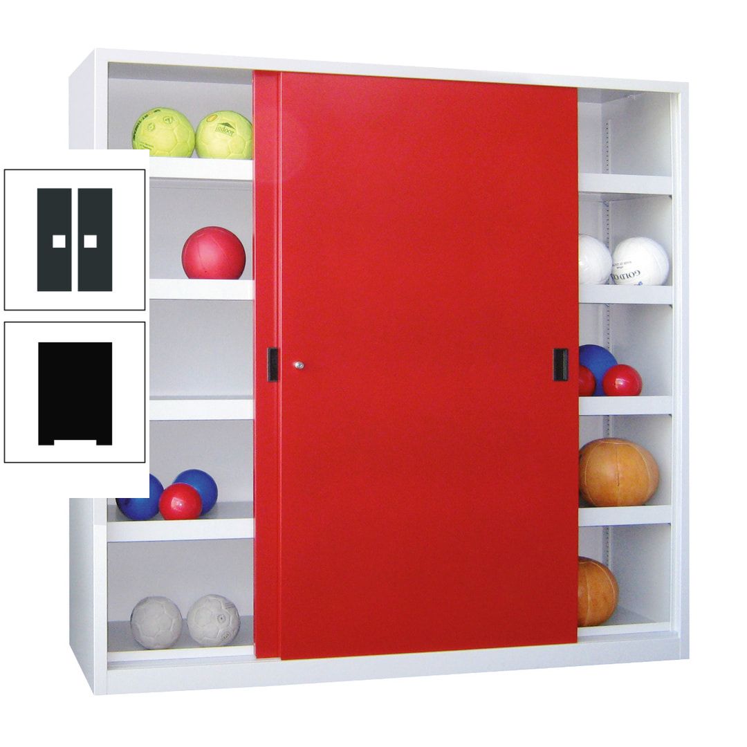 Ballschrank - Schiebetüren - Trennwand - 8 Böden - 1.950x1.500x600 mm (HxBxT) - anthrazitgrau