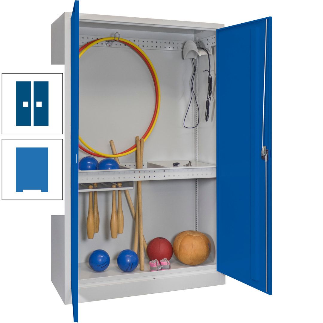 Sportschrank - Vollblechtüren - Variante 3 - 1.950x1.200x500 mm (HxBxT) - anthrazitgrau