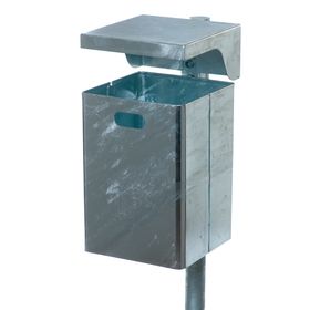 Abfallbehälter rechteckig mit Haube, Wand- oder Pfostenbefestigung, 600 x 310 x 360 mm (HxBxT), verschiedene Modelle, Kommunal Abfalleimer