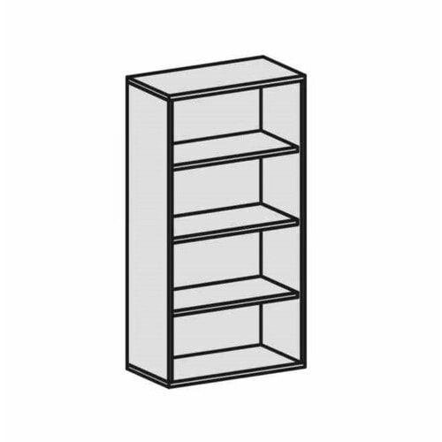 Büroregal, 4 Ordnerhöhen, Metallsockel/Standfüße, Dreischicht-Feinspan, 3 Einlegeböden, 1.536 x 1.000 x 425 mm (HxBxT), Dekor Ahorn