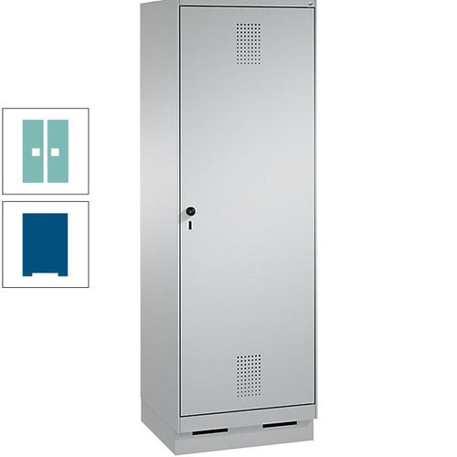 Doppel-Spind, Garderobenschrank, 1 Tür für 2 Abteile a 300 mm, Korpus anthrazitgrau, Türen anthrazitgrau, 1.800 x 600 x 500 mm (HxBxT)