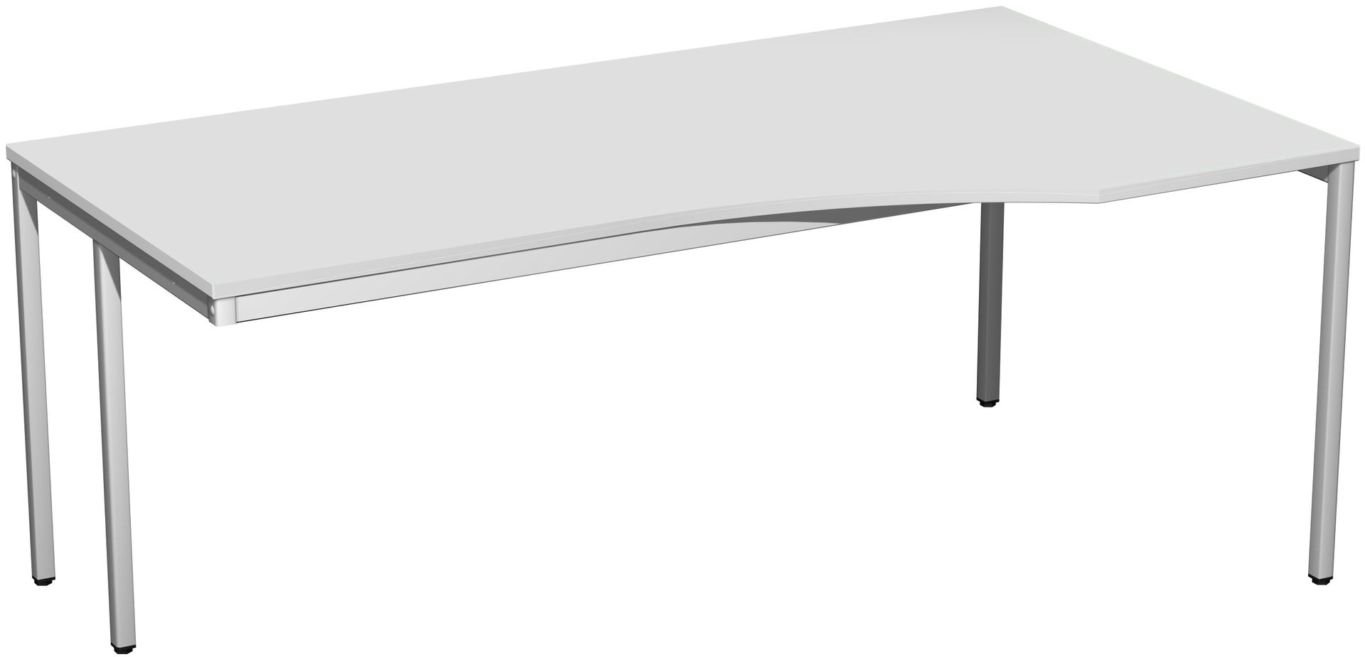 Schreibtisch - 4-Fuß Eco - Eckschreibtisch rechts - 720 x 1.800 x 1.000 mm (HxBxT) - Gestell lichtgrau - Ahorn