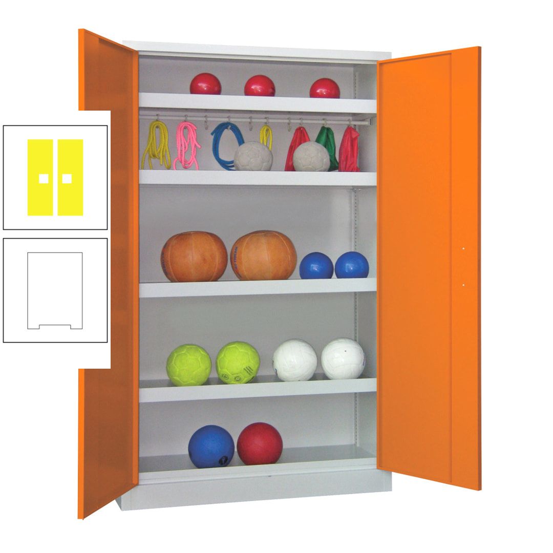 Ballschrank - Vollblechtüren - 4 Böden - 1 Hakenleiste - 1.950x1.200x500 mm (HxBxT) - anthrazitgrau