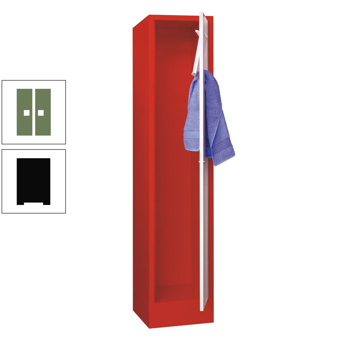 Wäschesammelschrank - 1.850 x 400 x 500 mm (HxBxT) - Sockel - Zylinderschloss - anthrazitgrau