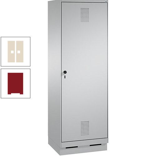 Doppel-Spind, Garderobenschrank, 1 Tür für 2 Abteile a 300 mm, Korpus anthrazitgrau, Türen anthrazitgrau, 1.800 x 600 x 500 mm (HxBxT)