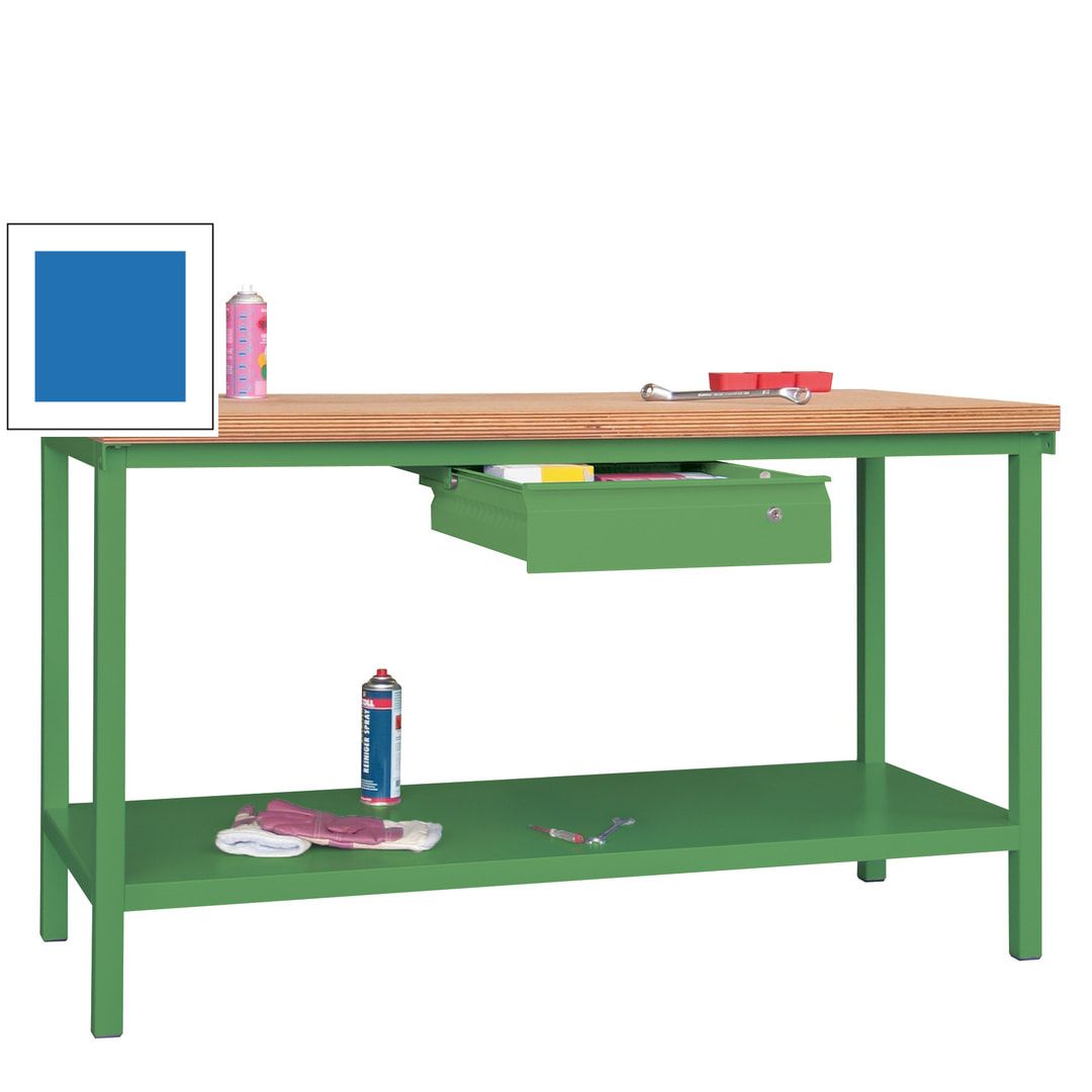 Werkbank mit Ablageboden - 1 Schublade - 900 x 1.500 x 700 mm (HxBxT) - Traglast 1.050 kg - anthrazitgrau