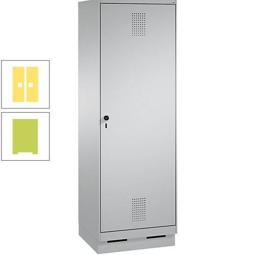 Doppel-Spind, Garderobenschrank, 1 Tür für 2 Abteile a 300 mm, Korpus anthrazitgrau, Türen anthrazitgrau, 1.800 x 600 x 500 mm (HxBxT)