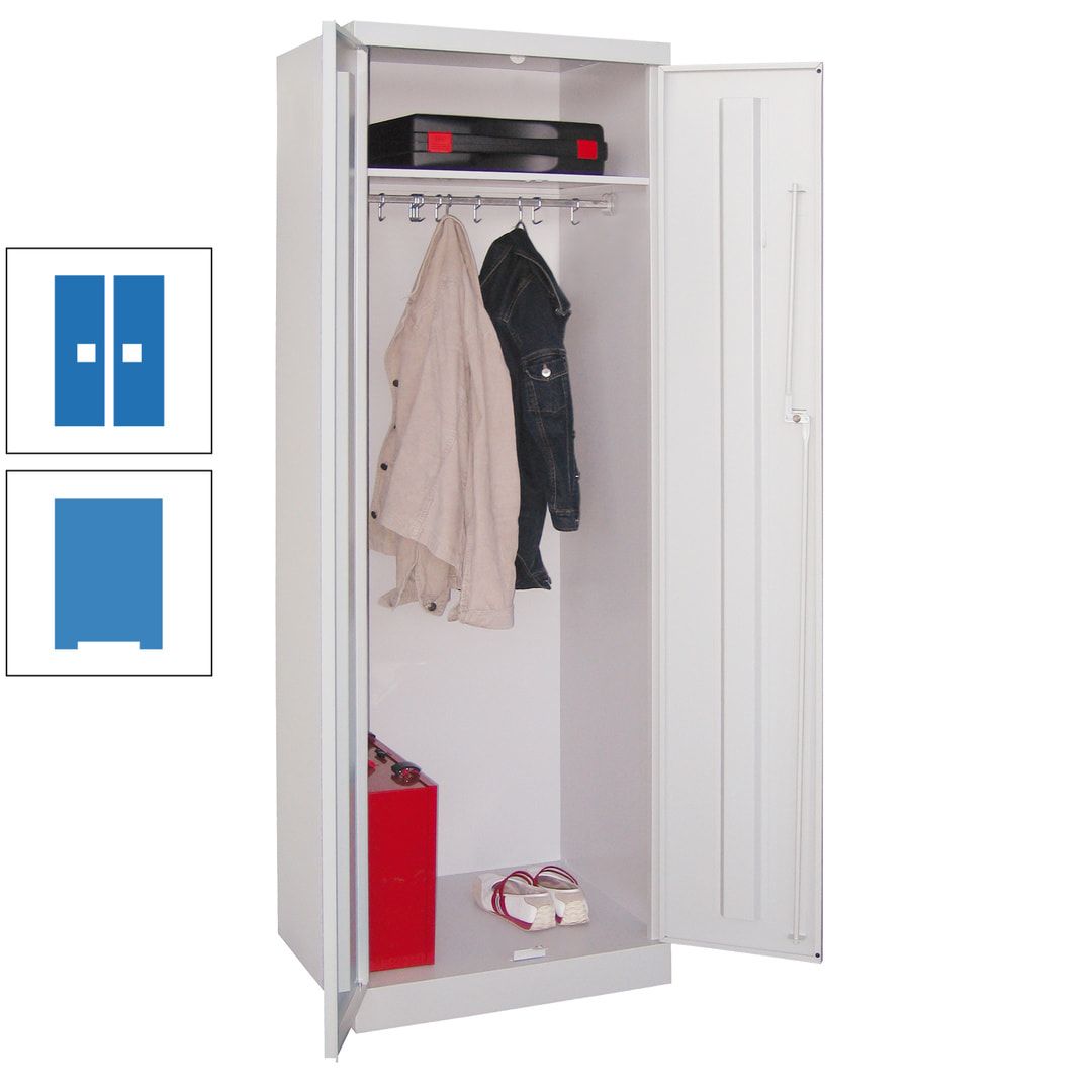 Garderobenschrank - 1 Fachboden - Kleiderstange - 1.800x600x500 mm (HxBxT) - Zylinderschloss - anthrazitgrau