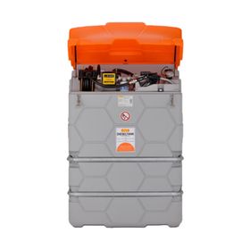 Outdoor Diesel Tankanlage mit Klappdeckel - Tankstation mit Zapfpistole und Schlauchaufroller - Einfahrtaschen zum Vertragen - Volumen wählbar