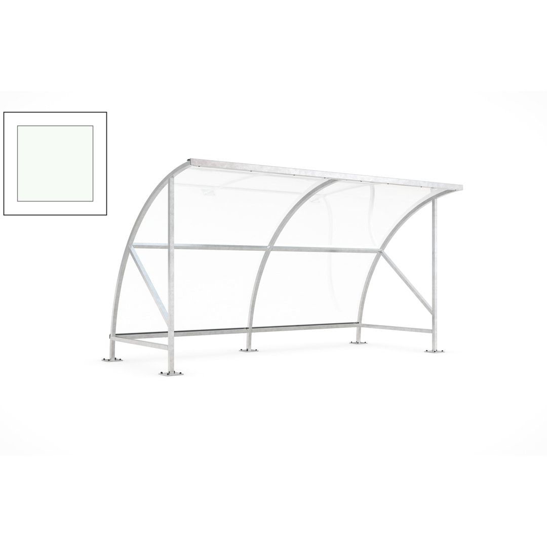 Fahrradunterstand - Fahrradgarage mit Bogendach - Stahl und Kunststoff - 2.290 x 4.130 x 2.100 mm (HxBxT) - Farbe Achatgrau