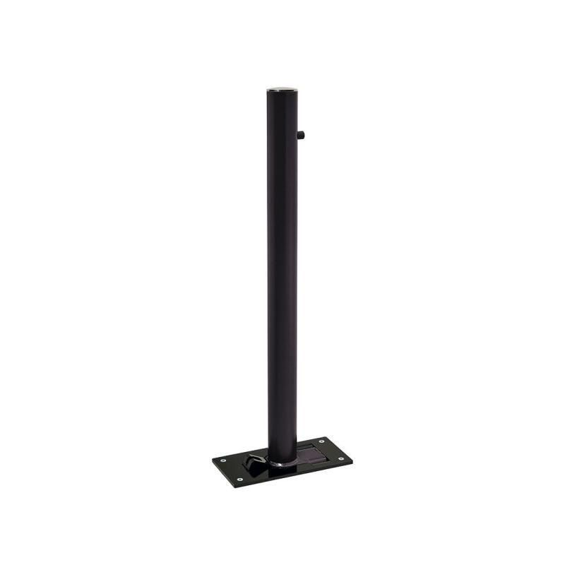 Klappbarer Pfosten mit Edelstahlkopf - 76 x 1.077 mm (DxH) - Überfahrhöhe 114 mm - Farbe enzianblau - Absperrpfosten