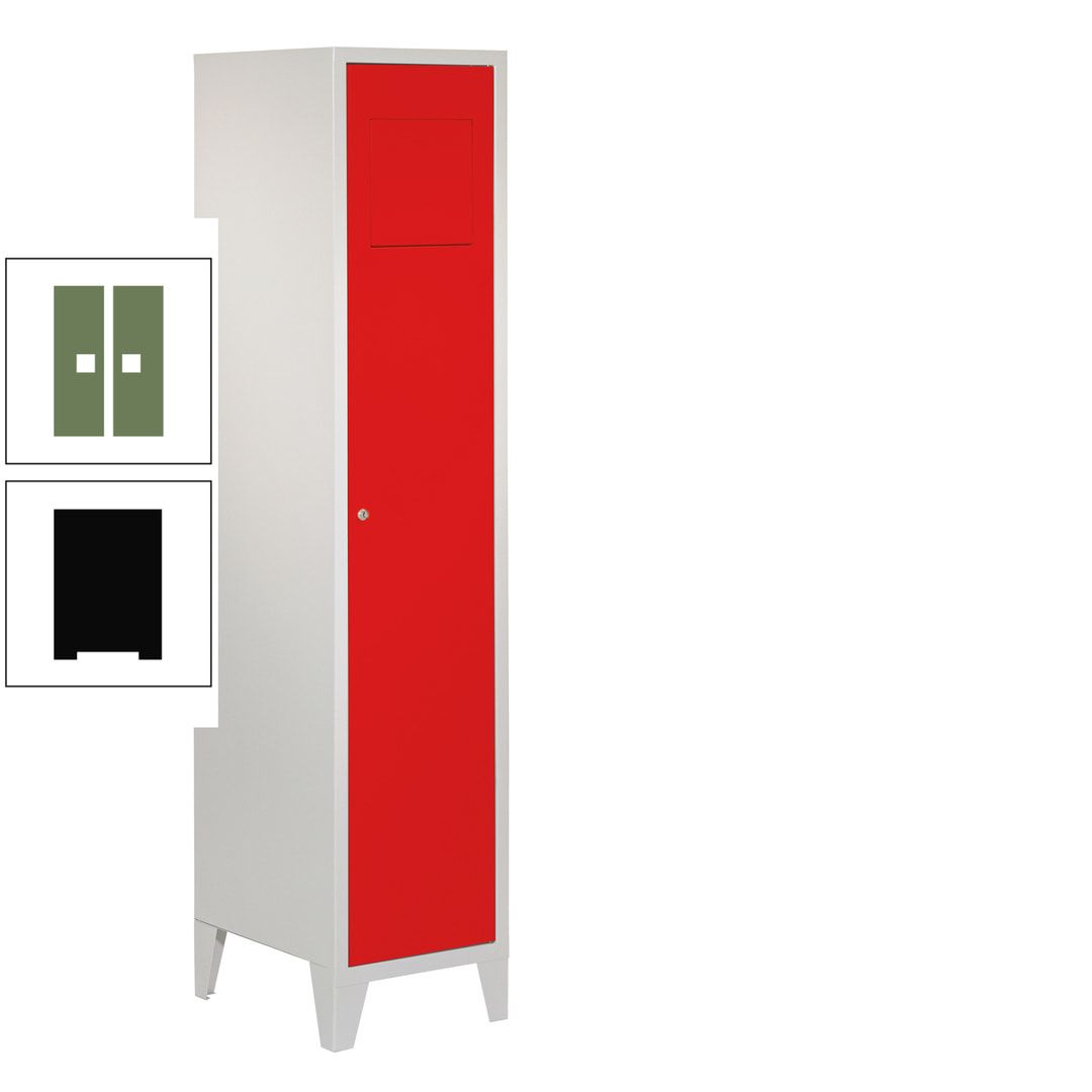 Wäschesammelschrank - 1.850 x 400 x 500 mm (HxBxT) - Füße - Drehriegel - anthrazitgrau