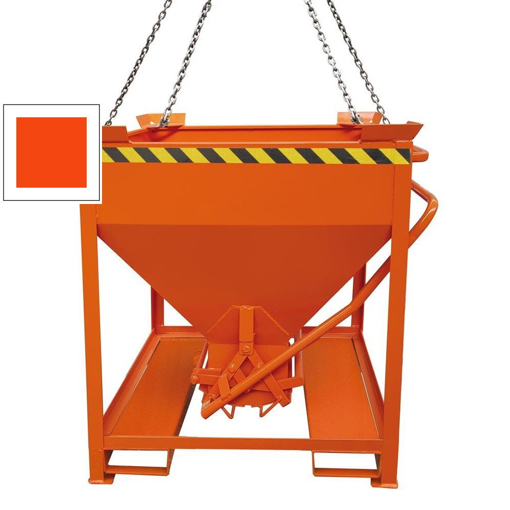 Eichinger Silobehälter, für Stapler und Kran, mit Auslass, Scherenverschluss, stapelbar, 300 Liter, 1.200 x 850 x 1.100 mm (HxBxT) Farbe Feuerverzinkt