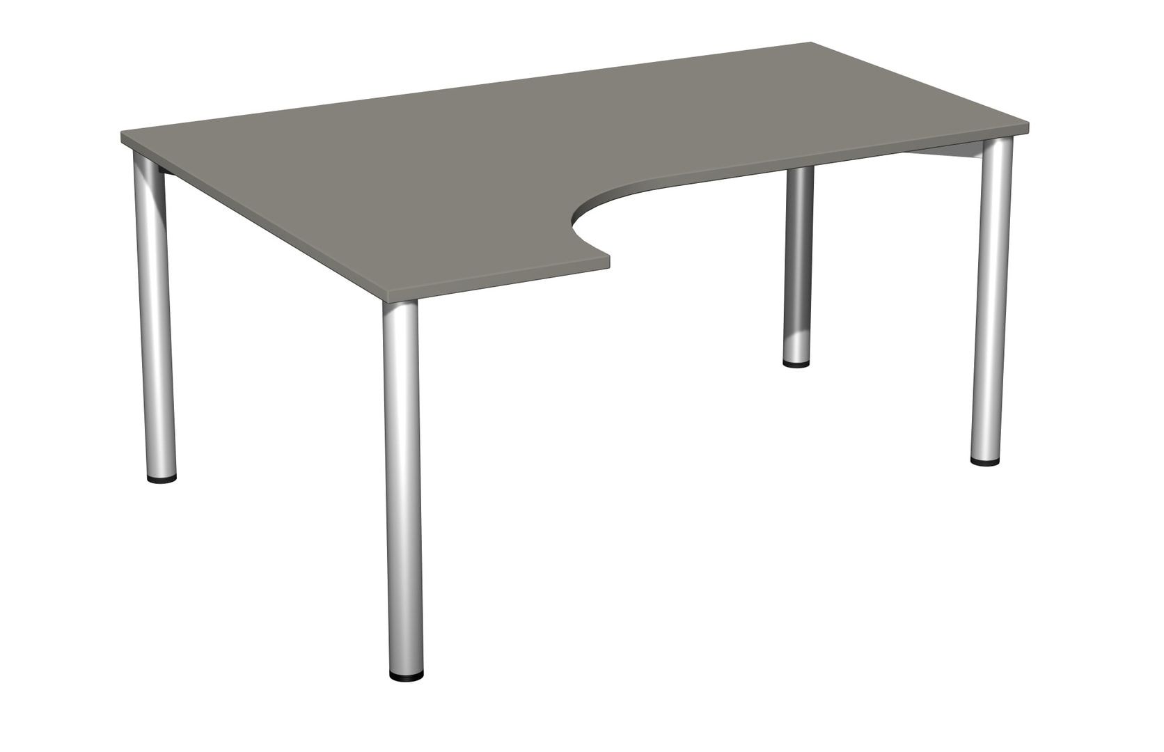 Eckschreibtisch - Ecke links - 4-Fuß Flex - 720 x 1.600 x 1.200 mm (HxBxT) - Gestell anthrazit - Ahorn
