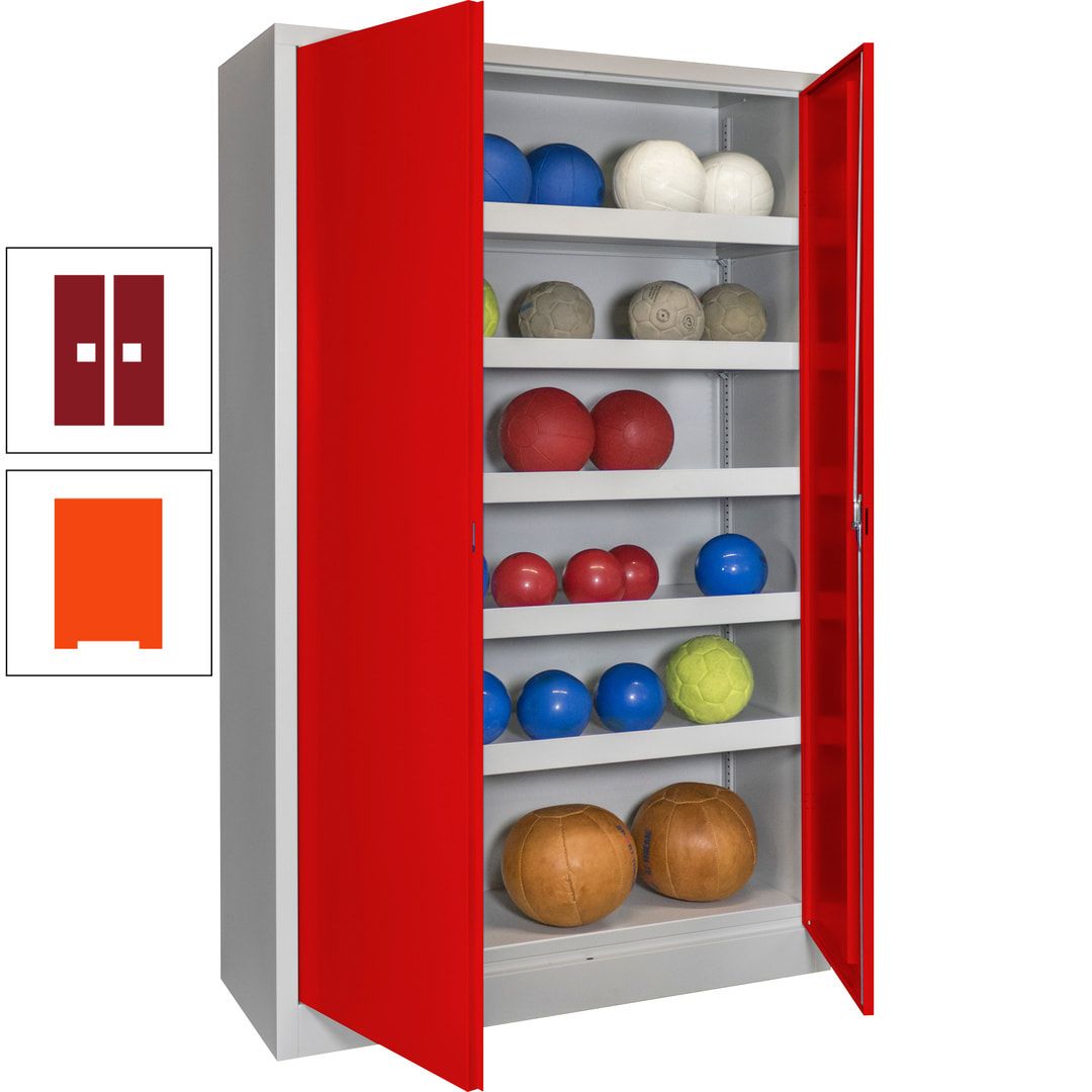 Ballschrank - Vollblechtüren - 5 Böden - 1.950x1.200x500 mm (HxBxT) - anthrazitgrau