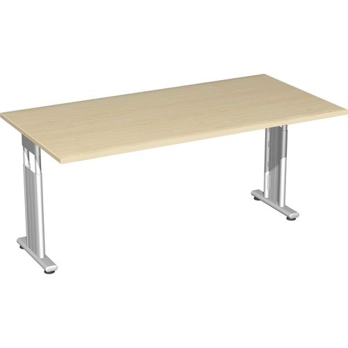 Schreibtisch - C-Fuß Flex - Bürotisch - höhenverstellbar - 820 x 1.200 x 800 mm (HxBxT) - Dekor Ahorn - Gestell silber