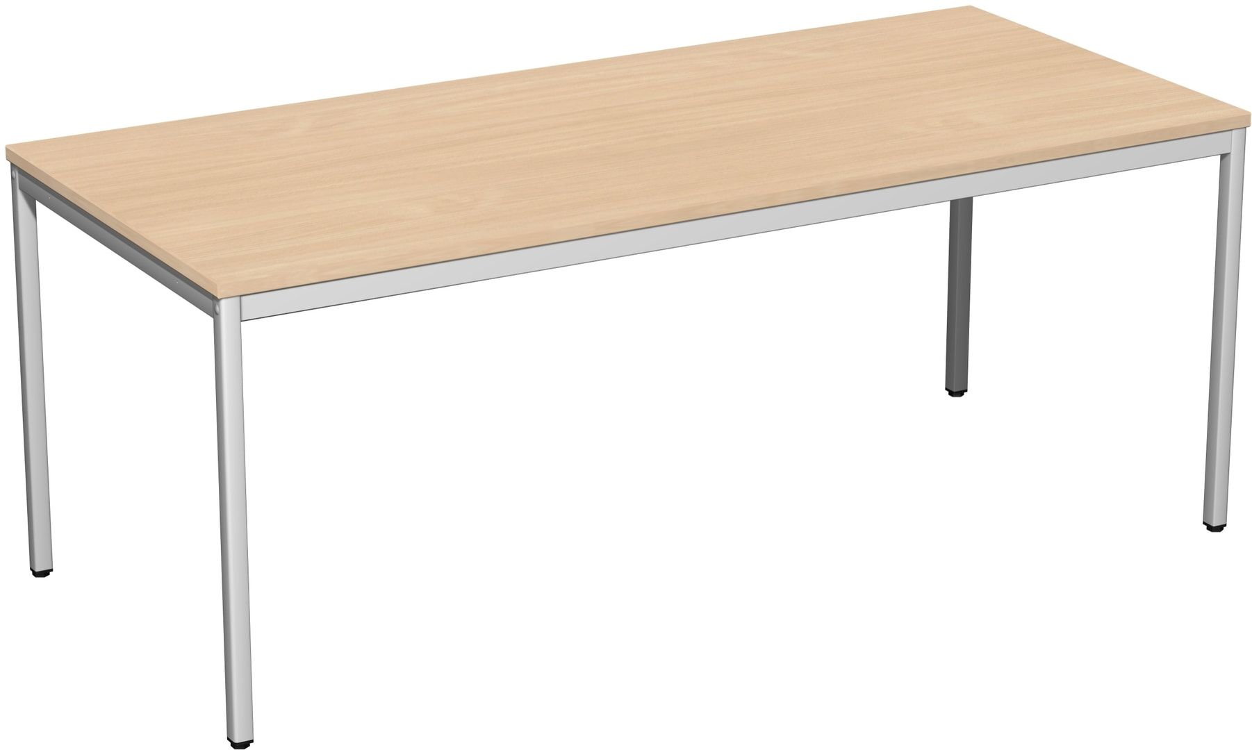 Schreibtisch - 4-Fuß Eco - Bürotisch - 720 x 1.000 x 800 mm (HxBxT) - Gestell lichtgrau - Ahorn