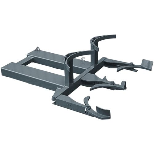 Eichinger Fassheber für Stapler, Kunststoff-Fässer, Kapazität 1 x 120 l Fass, Traglast 300 kg, Kettensicherung, Farbe: anthrazitgrau (RAL 7016)