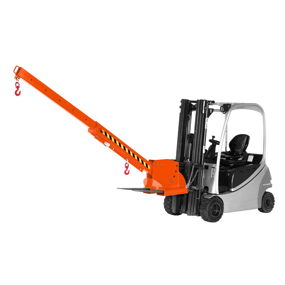 Kranarm für Gabelstapler - Traglast 1.000 - 5.000 kg - Länge 2.260 - 3.760 mm - höhenverstellbar - anthrazitgrau