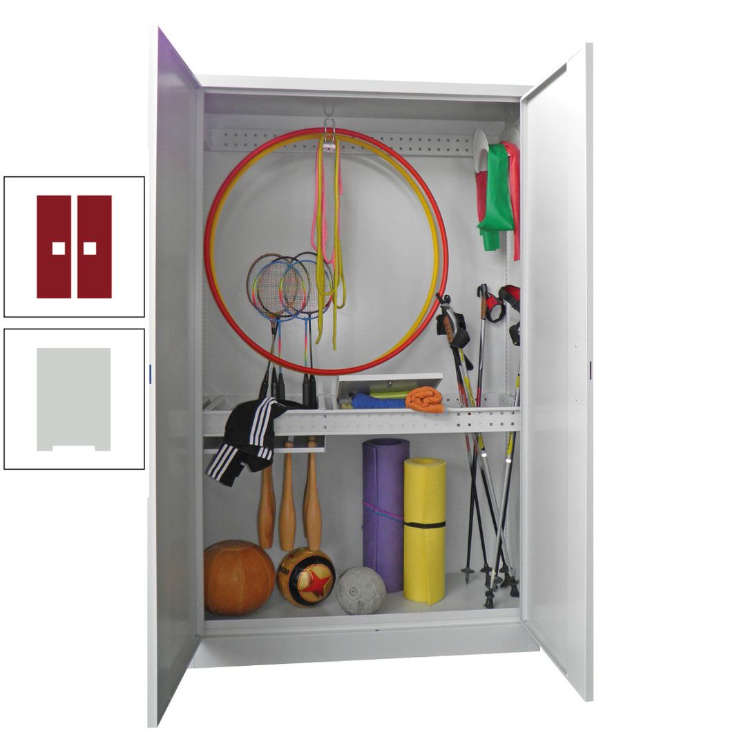Sportschrank - Vollblechtüren - Variante 1 - 1.950x1.200x500 mm (HxBxT) - anthrazitgrau
