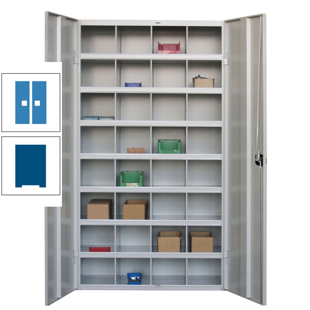 Fächerschrank - Sortierstation - Büroschrank - 32 Fächer - 1.800 x 1.000 x 530 mm (HxBxT) - Materialschrank - anthrazitgrau