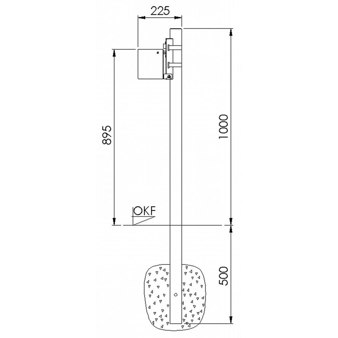 Halbrund-Ascher - 2 l - Wand- o. Pfostenmontage - Aschenbecher - anthrazitgrau