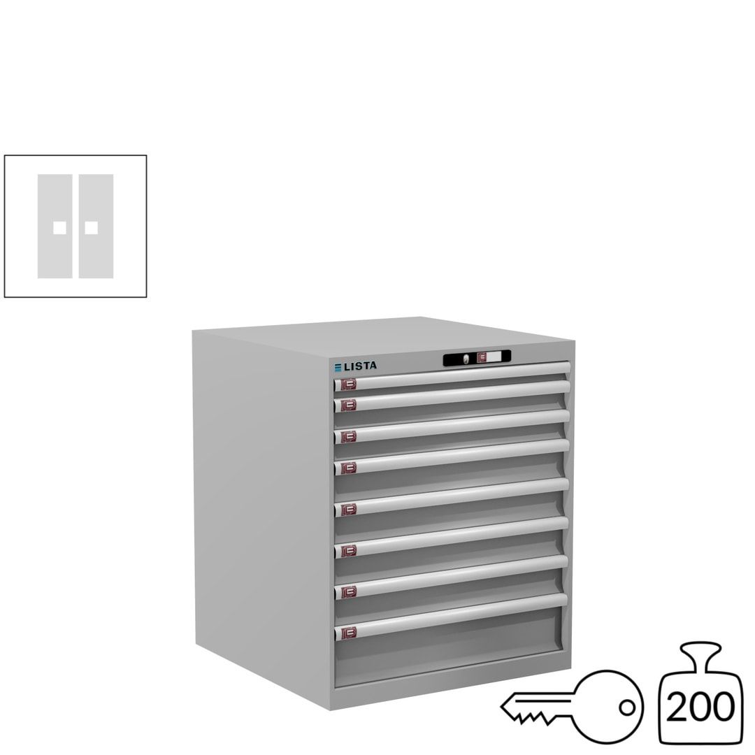 Lista Schubladenschrank - 14.408.010 - 850x717x725 mm (HxBxT) - 8 Schubladen - 75 kg - Key Lock - lichtblau (RAL 5012)