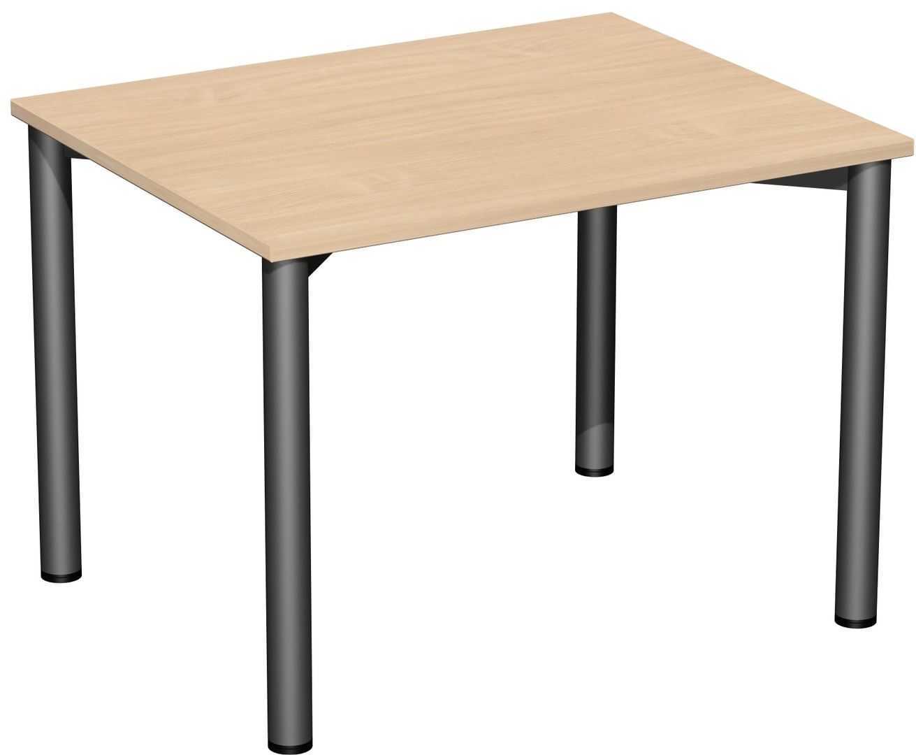Schreibtisch - 4-Fuß Flex - Bürotisch - 720 x 1.000 x 800 mm (HxBxT) - Gestell anthrazit - Ahorn