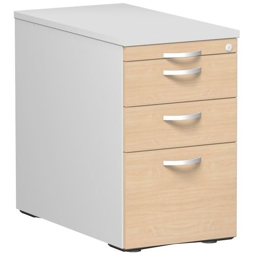 Standcontainer, Hängeregistratur, 2 Schubladen, Ordnungsfach, 720 x 438 x 800 mm (HxBxT), Front Ahorn, Oberboden Ahorn, Korpus Ahorn