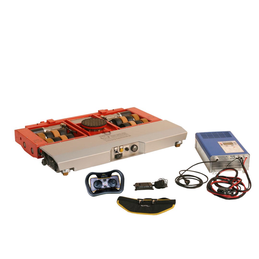 Elektrisches Fahrwerk - Elektrofahrwerk - Set mit Transportfahrwerk - Traglast 15.000 kg - Fernsteuerung