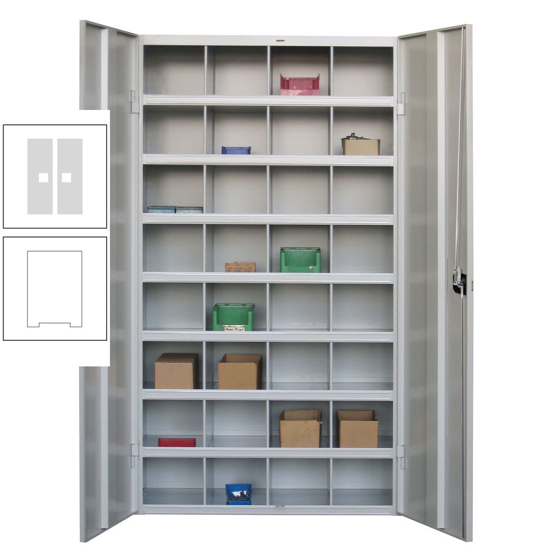 Fächerschrank - Sortierstation - Büroschrank - 32 Fächer - 1.800 x 1.000 x 530 mm (HxBxT) - Materialschrank - anthrazitgrau
