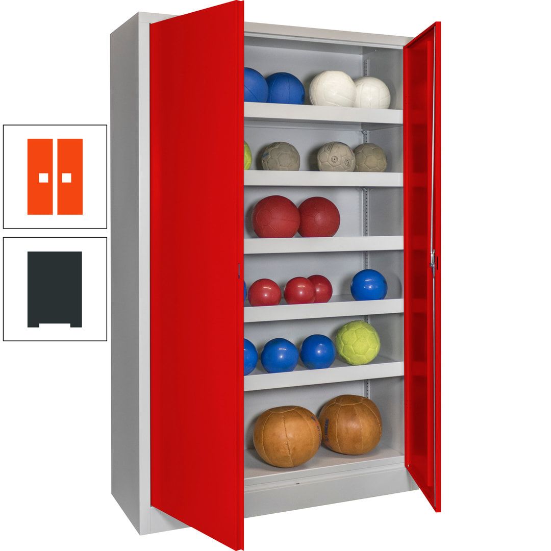 Ballschrank - Vollblechtüren - 5 Böden - 1.950x1.200x500 mm (HxBxT) - anthrazitgrau