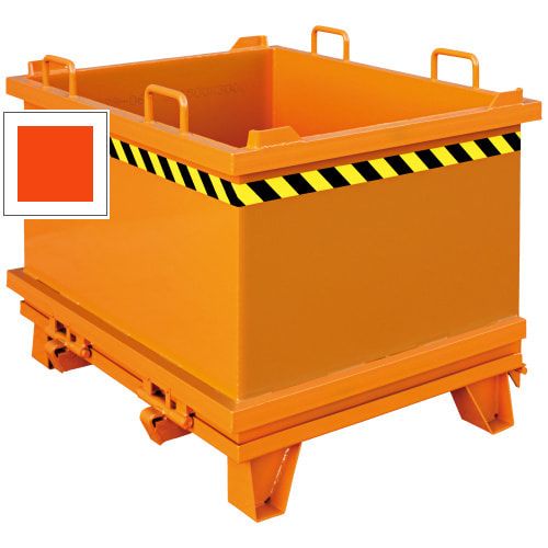 Eichinger Klappbodenbehälter, 1.000 Liter, stapelbar, selbstkippbar, Kettensicherung, 1.070 x 1.000 x 1.330 mm (HxBxT), Farbe anthrazitgrau