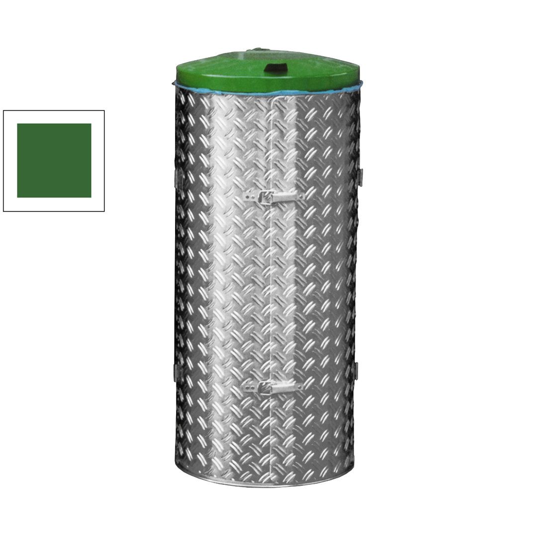 Abfallbehälter aus Edelstahl u. Alu-Duett-Blech - Inh. 120 l - Deckelfarbe blau