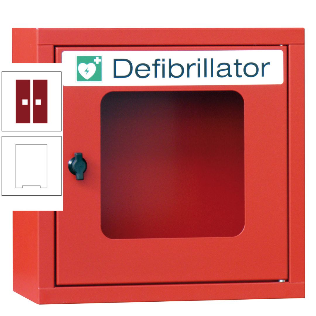 Defibrillatorenschrank - 400 x 400 x 200 mm (HxBxT) - Sichtfenster - anthrazitgrau