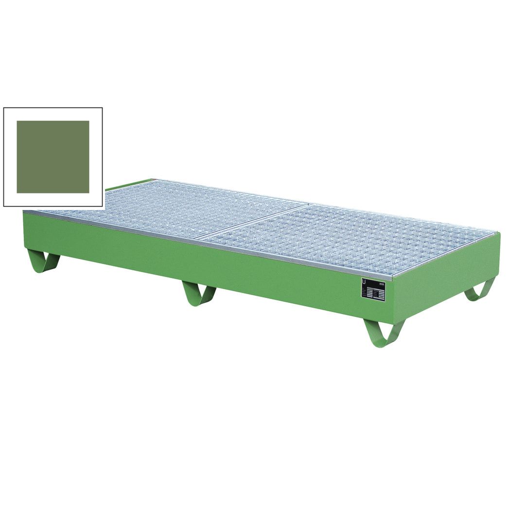 Auffangwanne - 1.800 x 800 mm (BxT) - 202 l - Füße - Gitterrost - feuerrot