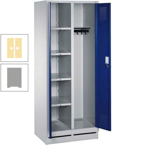 Mehrzweckschrank, Doppeltüren, Füße, 2 Abteile a 300 mm, Korpus anthrazitgrau, Tür anthrazitgrau, 1.800 x 600 x 500 mm (HxBxT)