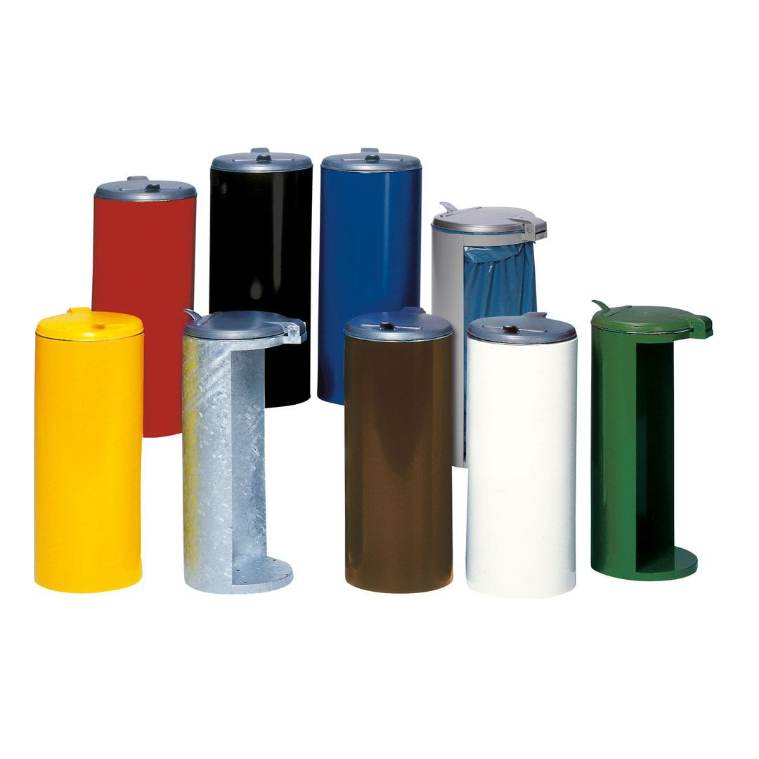 Abfallbehälter mit offener Rückseite (DxH) 450x900 mm - Inh. 120 l, Farbe enzianblau