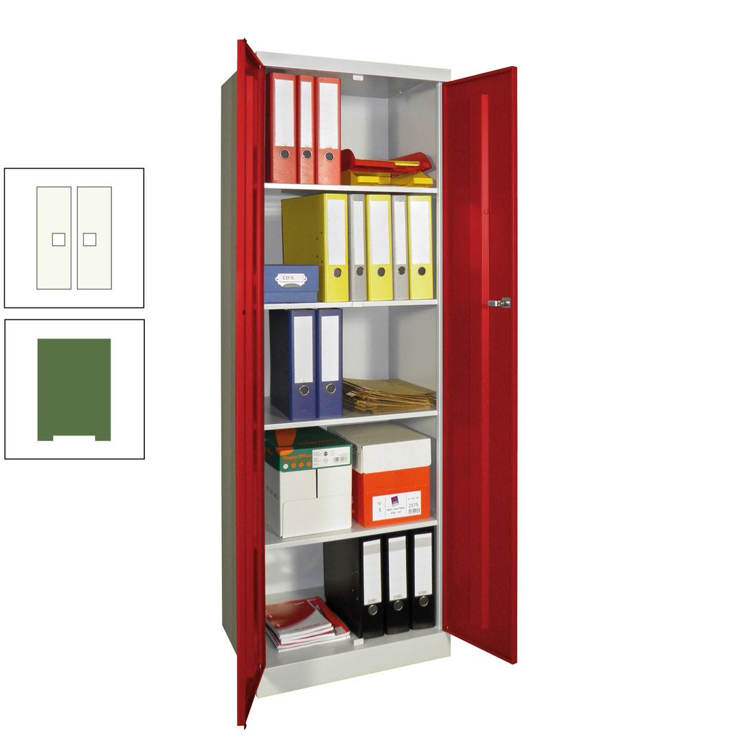 Aktenschrank - Sockel - 4 Böden - 1.800x600x500 mm (HxBxT) - Zylinderschloss - anthrazitgrau