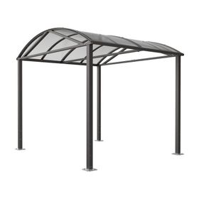Fahrradüberdachung, Unterstand, 5 Plätze, Grundmodell, Bogendach, Entwässerung, Stahl, 2.640 x 2.520 x 2.830 mm (HxBxT), Farbe wählbar