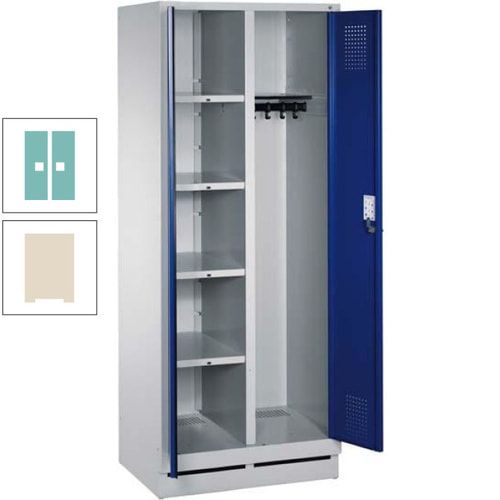 Mehrzweckschrank, Doppeltüren, Füße, 2 Abteile a 300 mm, Korpus anthrazitgrau, Tür anthrazitgrau, 1.800 x 600 x 500 mm (HxBxT)