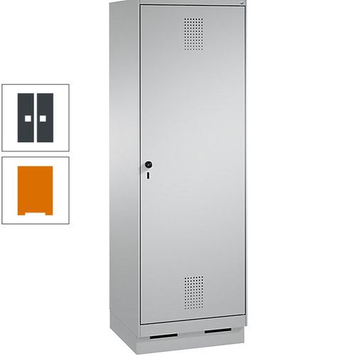 Doppel-Spind, Garderobenschrank, 1 Tür für 2 Abteile a 300 mm, Korpus anthrazitgrau, Türen anthrazitgrau, 1.800 x 600 x 500 mm (HxBxT)