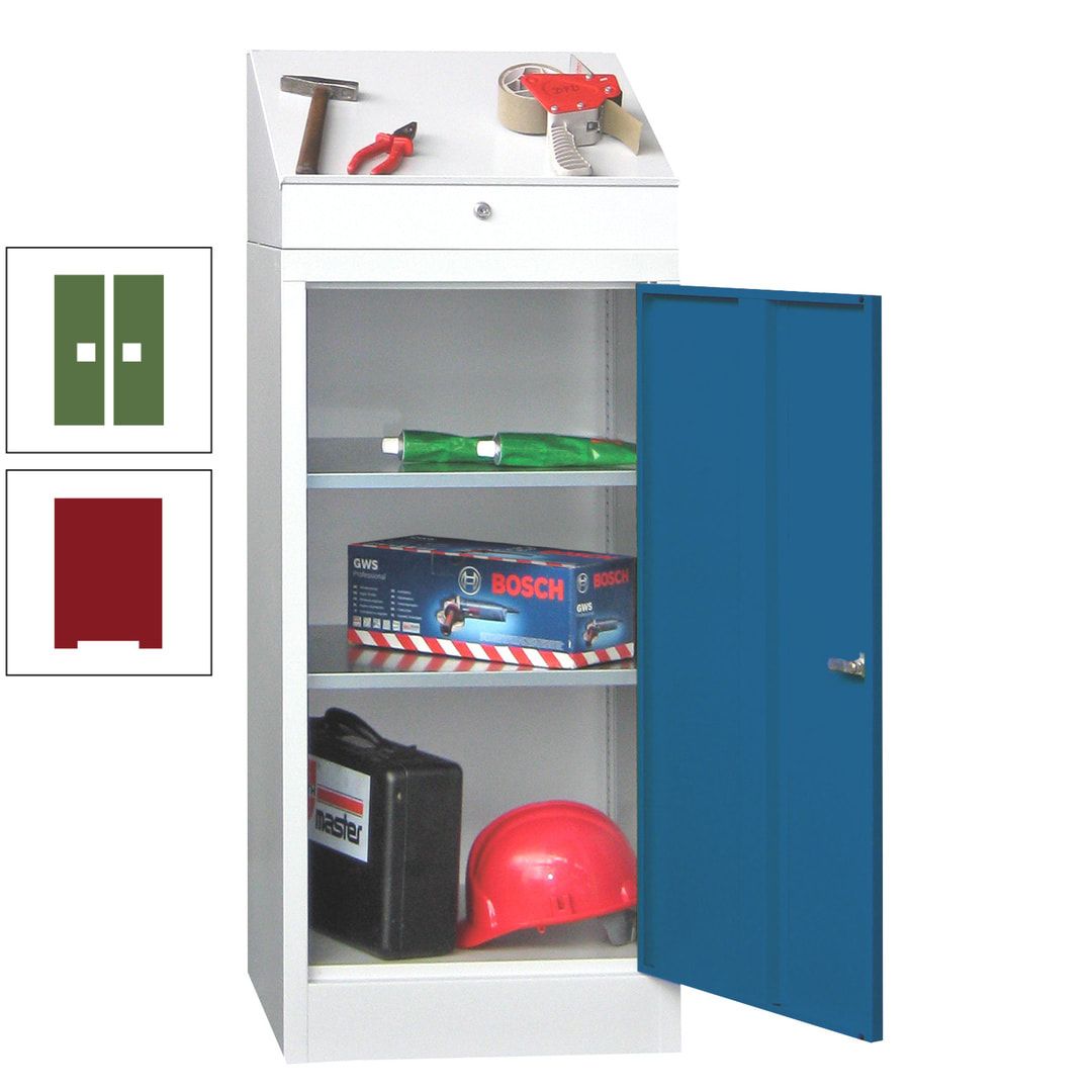 Stehpult mit Schrank - Vollblechtür - Zylinderschloss - 1.270x500x500 mm (HxBxT) - anthrazitgrau