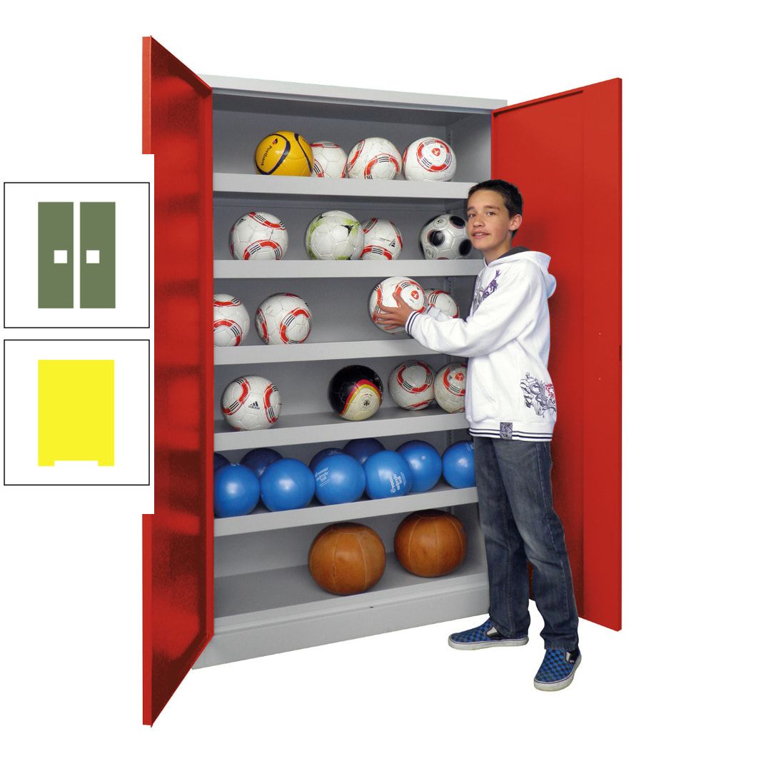 Ballschrank - Vollblechtüren - 5 Böden - 1.950x1.500x500 mm (HxBxT) - anthrazitgrau