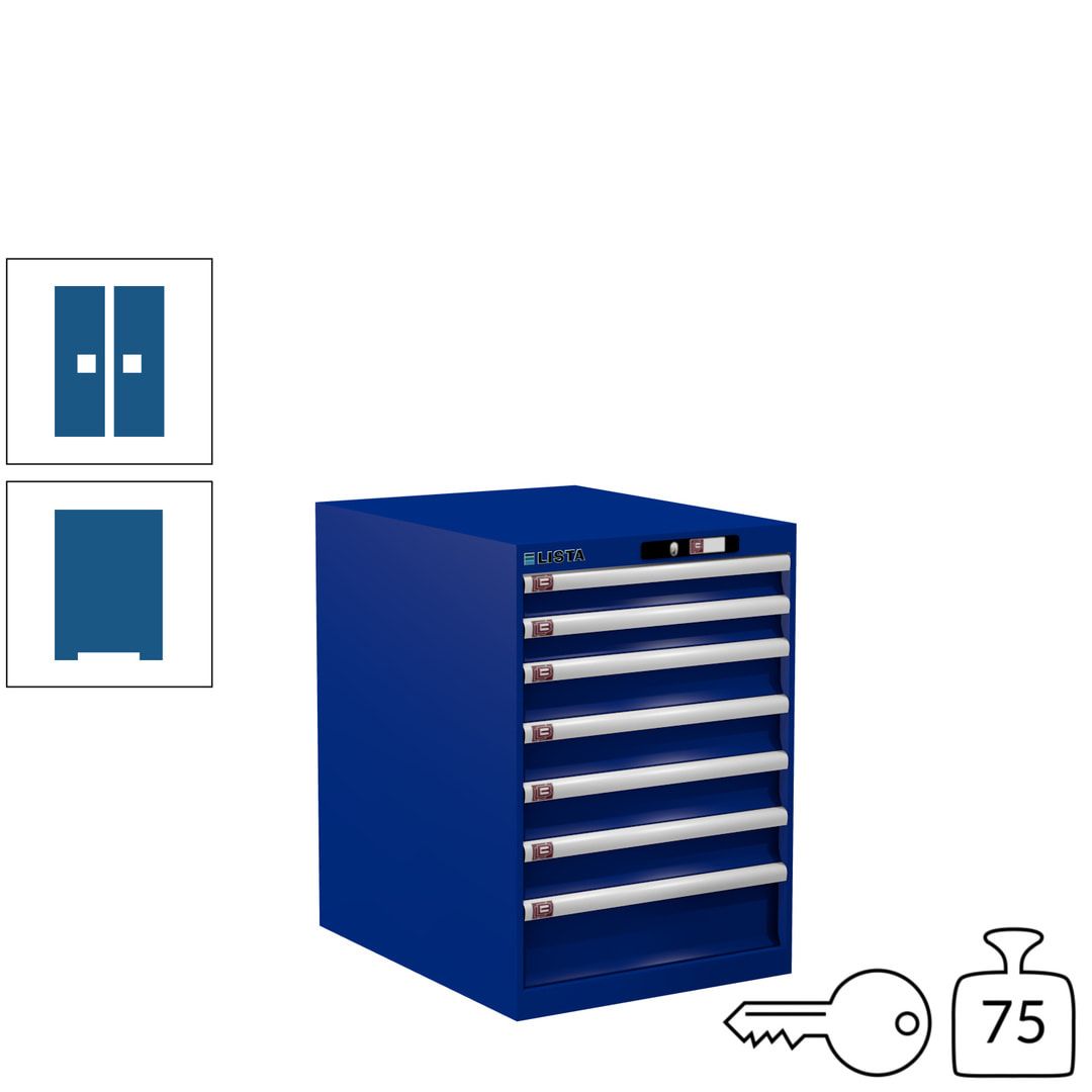 Lista Schubladenschrank - 14.367.010 - 800x564x725 mm (HxBxT) - 7 Schubladen - 75 kg - Key Lock - lichtblau (RAL 5012)