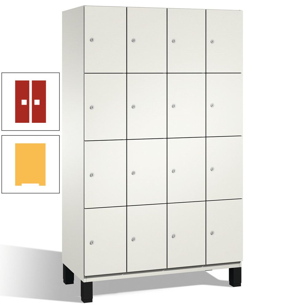Fächerschrank, Stahlschrank, 16 Fächer, Türöffnungsbegrenzer, mit Füßen, Korpus lichtgrau, Tür anthrazitgrau, 1.980 x 1.200 x 525 mm (HxBxT)