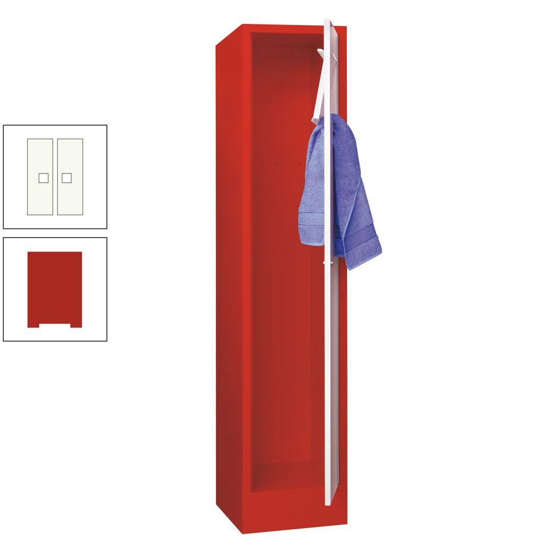 Wäschesammelschrank - 1.850 x 400 x 500 mm (HxBxT) - Sockel - Drehriegel - anthrazitgrau