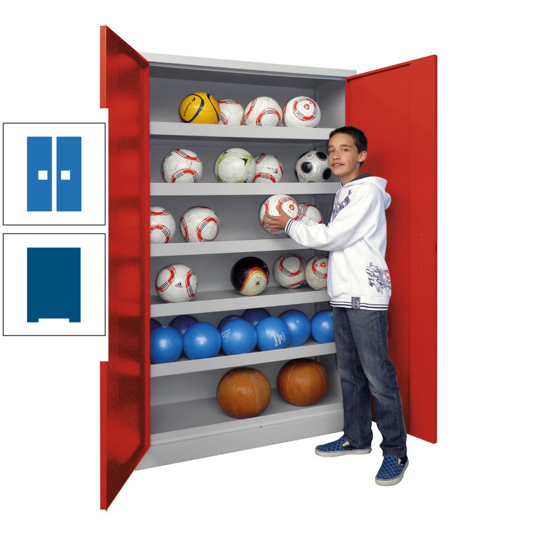 Ballschrank - Vollblechtüren - 5 Böden - 1.950x1.500x500 mm (HxBxT) - anthrazitgrau