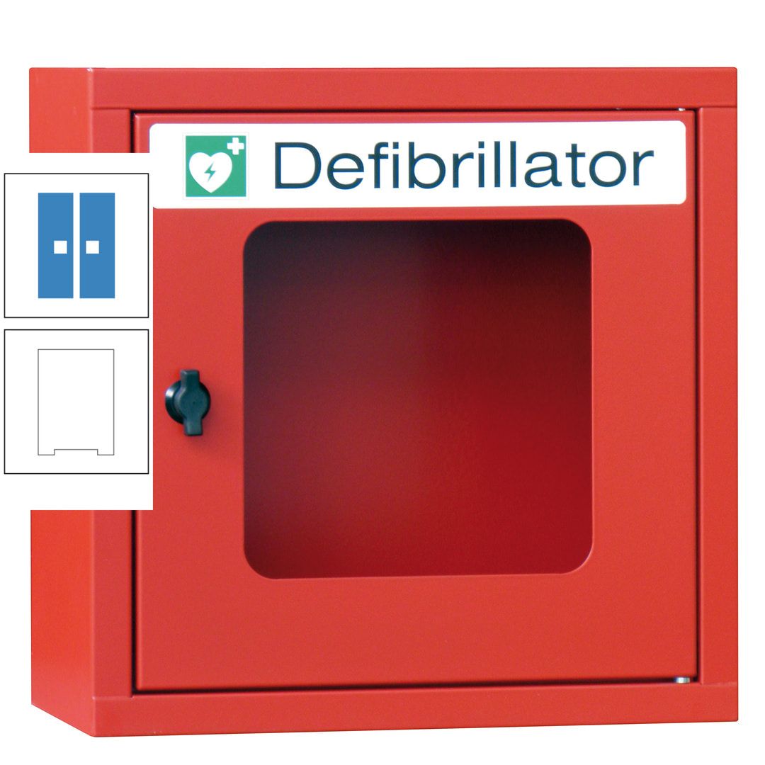 Defibrillatorenschrank - 400 x 400 x 200 mm (HxBxT) - Sichtfenster - anthrazitgrau